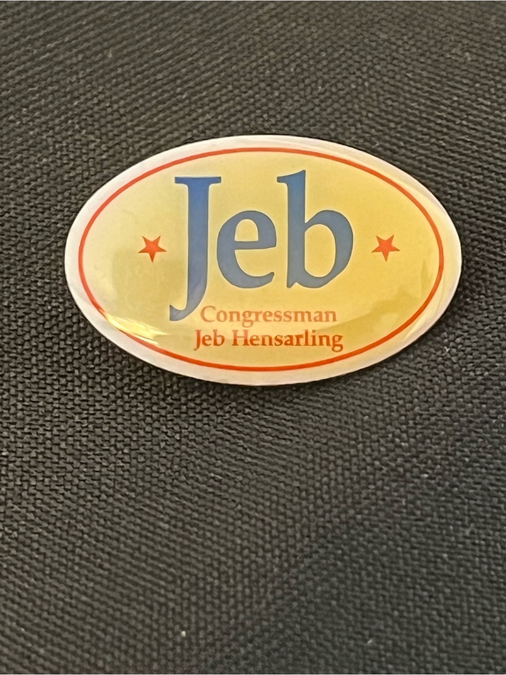 Vintage 'Jeb' Political Campaign Pin - Yellow & Blue